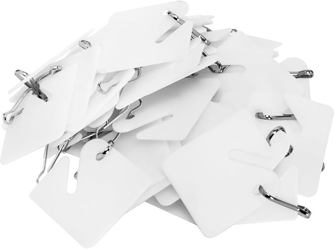 Barska Multi-Purpose Key Tags with Write-On Labels & Ring Holders - 50 White Tags