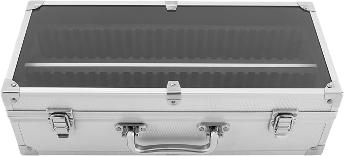 SunnyHouse Coin Slab Storage Case, Clear Top Display Box, Holds 50 PCGS NGC ANACS Graded Coins, Aluminum