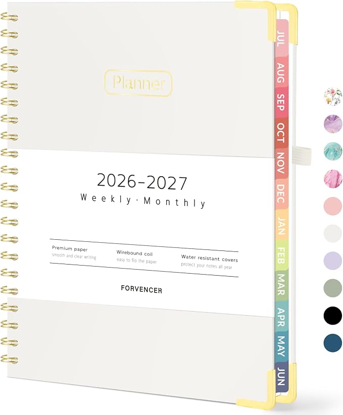 Forvencer Academic Planner 2026-2027, Calendar Jul 2026-Jun 2027, 8.5"x11"