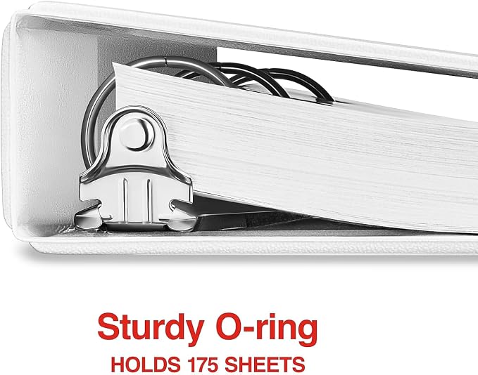 Staples Mini View Binder, 1-Inch Round Ring, 5.5 x 8.5 Inches, Holds Up to 175 Sheets, White, Compact Binder for Notes & Projects
