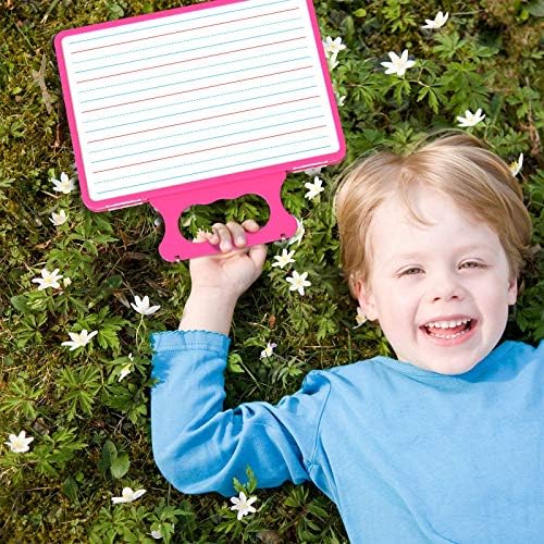 Small Dry Erase White Board with Stand, Double Sided Dry Erase Board for Kids, Foldable Small White Board Portable Mini Whiteboard with Lines & Holder for Home School Office