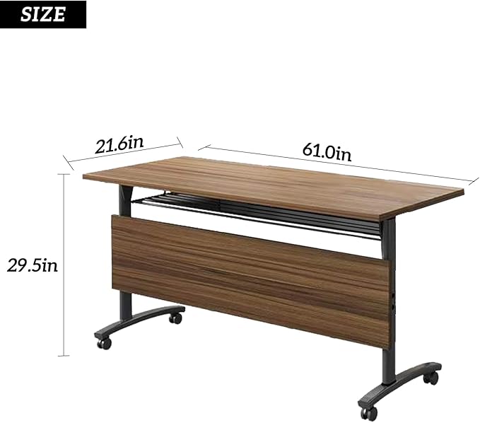 Modern Conference Table,Modular Flip-Top Seminar Meeting Table,Versatile Portable Conference Room Tables with Mobile Wheels,Folding Tables Mobile Training Tables for Classroom, and Offices（62.9in