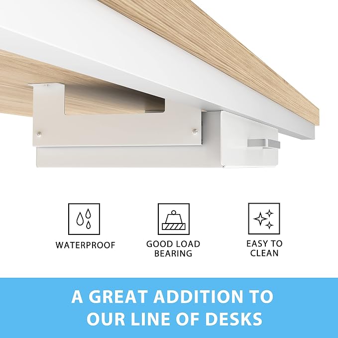 Gome Under Desk Pull-Out Drawer - Storage Organizer Office Mounted, Easy Slide-Out Pencil Drawer for Saving Space, Ideal for Sit-Stand Workstation (For 1.2" Support Bar Under Desk)