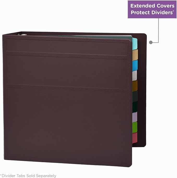 Carstens 4-Inch Heavy Duty 3-Ring Binder - Side Opening, Plum, Durable Plastic, Precision No-Gap Rings, Waterproof Cover, No Pockets, Holds 600 Letter Sheets, BPA-Free Made in USA (1841-3R)
