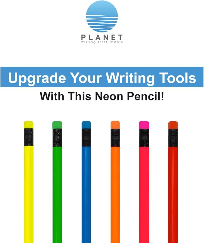 Custom Round Neon Pencil. Promotional Personalized Imprinted Round Neon Pencils. Custom Printed Name/Business/Event Information (Neon Green, 500 Count, Pack of 1)