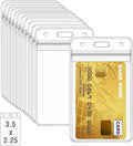 100 Pcs Clear Plastic Vertical Name Badge ID Card Holders