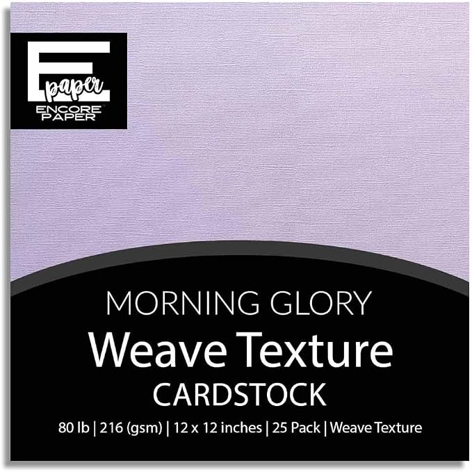 MORNING GLORY—12x12 Textured Cardstock | 80lb Textured Purple Scrapbook Paper | Premium Cardstock for Cricut Cutting | 25 Sheets