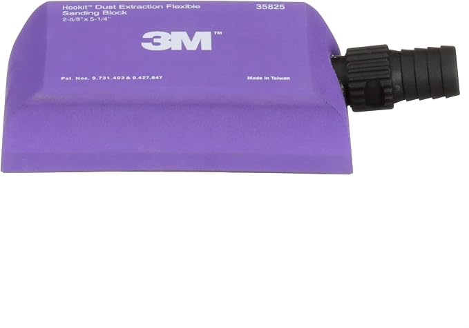3M Hookit Dust Extraction Flexible Sanding Block, 35825, 133 mm x 67 mm | 1 Sanding Block, Lightweight, Flat, Restore contours and bodylines