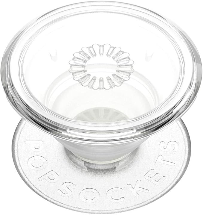PopSockets Adhesive Phone Grip, Holder- Clear | Secure Comfortable Hold, Anti-Drop, Kickstand, Clear, Translucent