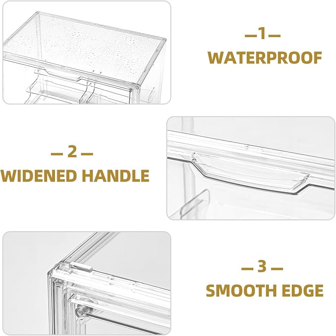 4 Tier Display Case for Collectibles,Clear Display Box with 2pack 4 Tier Display Risers ,Storage Container with Magnetic Door