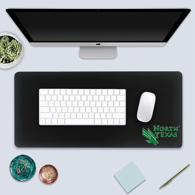 University of North Texas Classic Cloth Desk Mat, Durable Office Supplies, Non-Slip Base, Responsive Desk Pad with Smooth Cloth Surface, Black