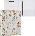 3 Ring Binder, Forest Fox Animals File Folder Holds 200 Sheets File Storage for Women Men School Office Supplie