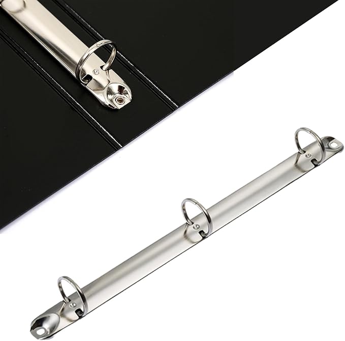 4 Pack Letter Size Ring Binder Mechanism, Metal 3 Ring Binders Ring Replacement Kit, Loose Leaf Binding Spines Combs for Organizers DIY Planners(Silver)