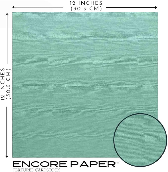 FRESH MINT—12x12 Textured Cardstock | 80lb Textured Green Scrapbook Paper | Premium Cardstock for Cricut Cutting | 25 Sheets