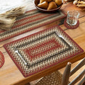 Homespice Chester Braided Placemats for Cabin Decor, Rect 13x19 Set of 6
