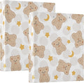 Cute Brown Teddy Bears Star 1.5 Inch Binders 3 Ring for Letter Size Holds 200 Sheets Notebook Binder with Clipboard for Women or Men