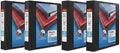 Staples Heavy Duty 1 1/2" 3-Ring View Binder, D-Ring, Black, 4/Pack