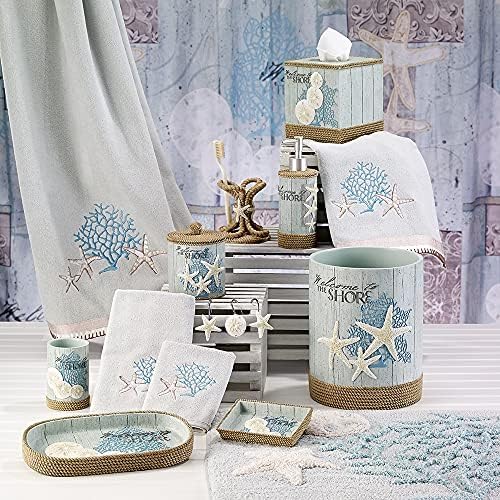 Avanti Linens - Tissue Box Cover, Guest Bathroom Essentials, Beach Inspired Home Decor (Beachcomber Collection)