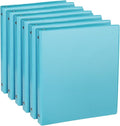 CIXILDTS 0.5-inch Round Ring Binder, Durable 1/2" 3 Ring Binder Fit Letter Size Paper, Light Blue, 6-Pack