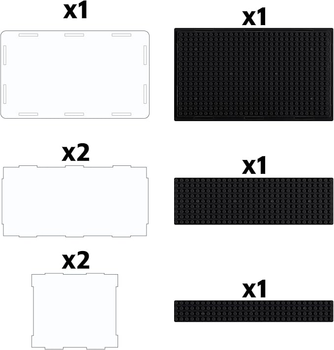 Pokiiulk Display Cases for Minifigures, 2 Mini-Figure Display Boxes Fits for Block Figures, Minifigures Cases with 3 Removable Stands Fits for 95% Minifigs, Characters, L, Black