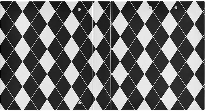 Black White Plaid 3 Ring Binder 1.5 Inch Binders Organizer with Clear Interior Pockets Binder for School Office Work 1 Pack