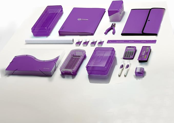 Enday 2 inch 3 Ring Binder (24 Pack - Purple) Binder 2 inch with Clear View Cover and 2 Inside Pocket - for Letter Size 8.5 x 11'' Paper, Ideal for School Supplies, Office, and Home