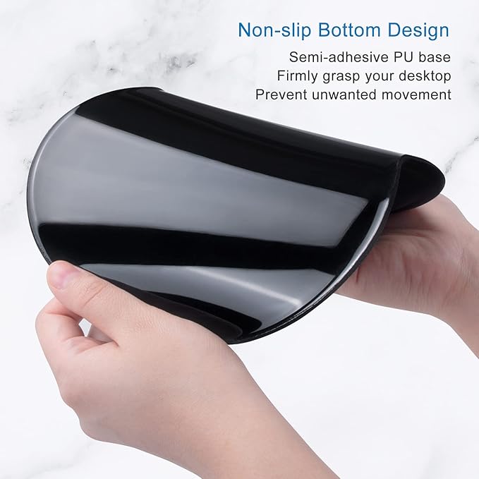 ITNRSIIET Ergonomic Mouse Pad with Gel Wrist Support Small Wrist Rest Smooth Surface Non-Slip PU Base Comfortable Office Supplies Pain Relief, 8.7 x 7.2 inches, Rose Gold Marbling