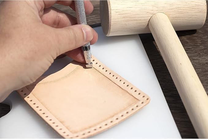Realeather Explore Leathercraft Kit with Card Sleeve, Bookmark, Laced Key Fob, Wristband and Bag Tag