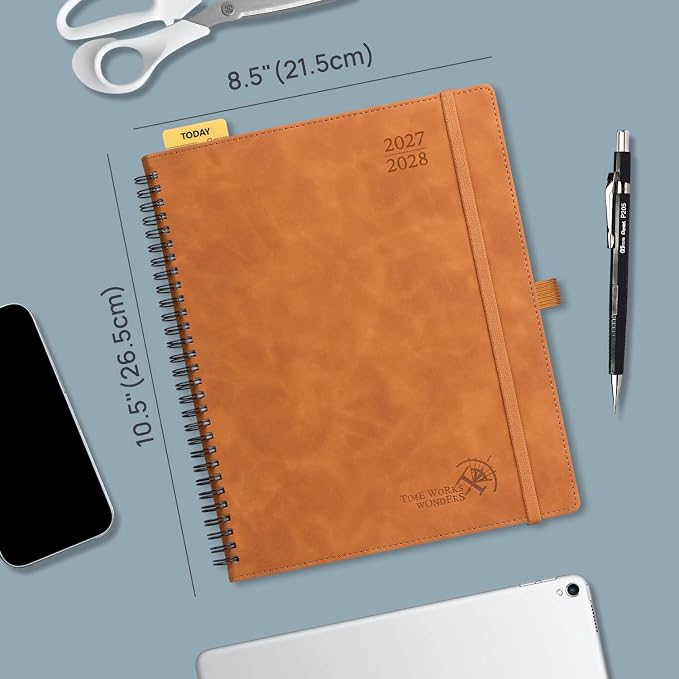 POPRUN Monthly Planner 2027-2028, 8.5"x10.5", 18 Month, Jan 2027-Jun 2028