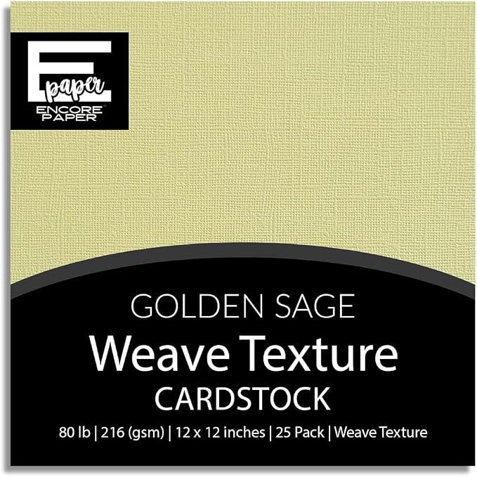 Golden Sage—12x12 Textured Cardstock | 80lb Textured Tan Scrapbook Paper | Premium Cardstock for Cricut Cutting | 25 Sheets
