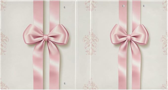 Bow Ribbon Pastel Color Round Ring Binders 1.5 Inch Bowknot Black Doodle Pattern 3 Ring Clipboard Binder for Office School Work Supplies File Folder Document 200 Sheet Capacity Easy Open