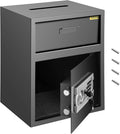VEVOR Digital Depository Safe 1.7 Cubic Feet with Deposit Slot Black | for Home Hotel Restaurant Office Electronic Code Lock with Two Emergency Keys Pry-Proof Locking Bolts Two independent Spaces