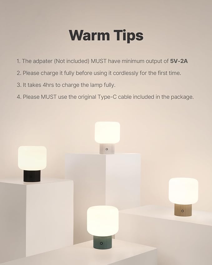 Halo Mushroom Lamp, 5W Cute Cordless Rechargeable Table Lamp with Glass Shade, 3 Color Temps LED Dimmable Ambient Lighting, Small Retro Touch Bedside Light for Bedroom Decor, Black