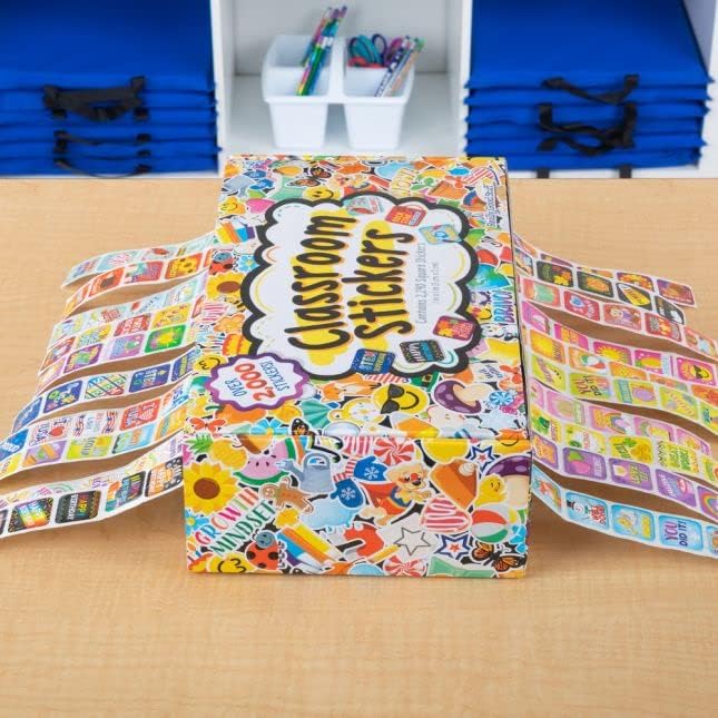 Really Good Stuff Classroom Sticker Storage Box, 2,240 Pieces