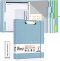 3 Ring Binder with Clipboard,1 Inch Binders with Notepad&5 Dividers with Pockets, Labels,PU Clipboards for School Office(Blue,Letter Size)