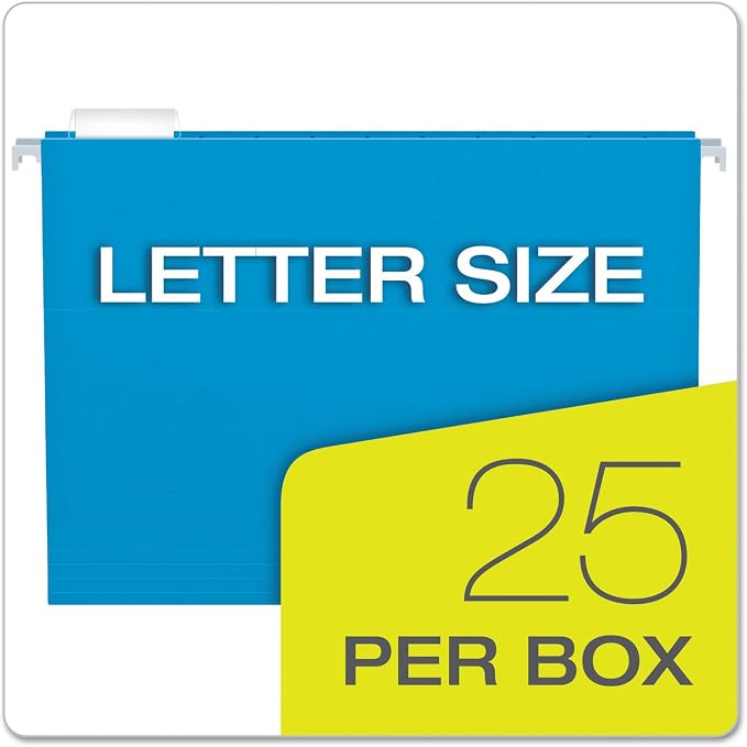 Pendaflex Recycled Hanging Folders, Letter Size, Blue, 1/5 Cut, 25/BX (81603)