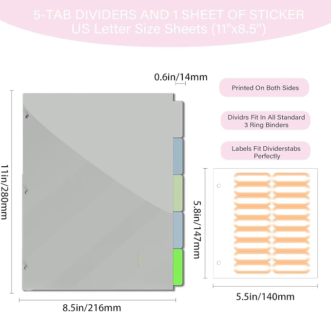 3 Ring Binder 1 inch with Clipboard - Pink Strawberry Design, Includes Dividers, File Bag & Spine Label - Cute and Practical for Students and Organizers, Holographic Waterproof Film