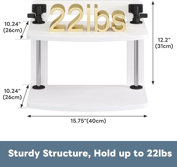 Computer Monitor Stand Riser for Reduced Neck Strain, Adjustable Height Desk Shelf Organizer Monitor Riser Stand for PC Monitor - Not for Laptop - Withe - Wood Grain, MR01-M