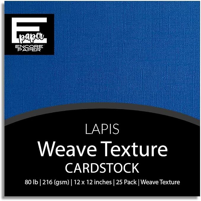 Lapis—12x12 Textured Cardstock | 80lb Textured Blue Scrapbook Paper | Premium Cardstock for Cricut Cutting | 25 Sheets
