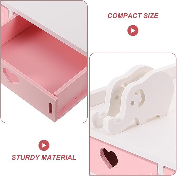 Pink Monitor Riser, Space-Saving Elevated Stand with Smooth Edges for Keyboard Storage, Ergonomic Desktop Organizer for Home & Office, 19.29x7.48x3.93In