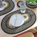 Homespice Manchester Jute Braided Placemats, Oval 13x19 Set of 6