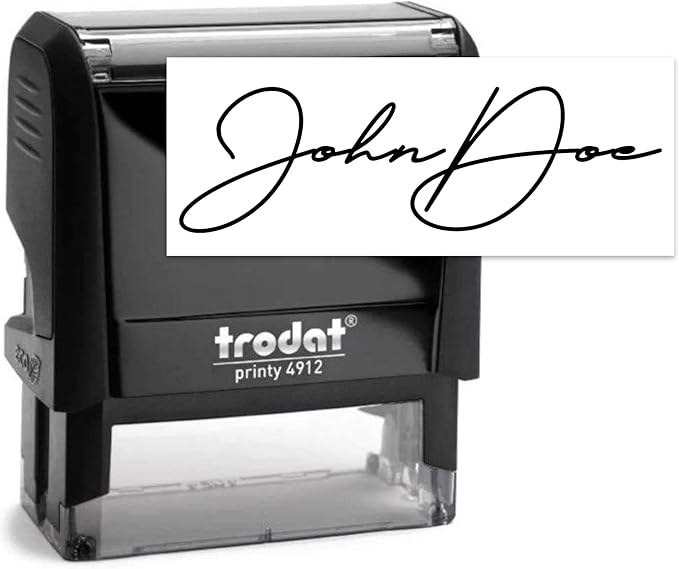 Trodat 4912 Signature Stamp - Custom Text Stamp - Choose from Many Fonts & 15 Ink Colors!