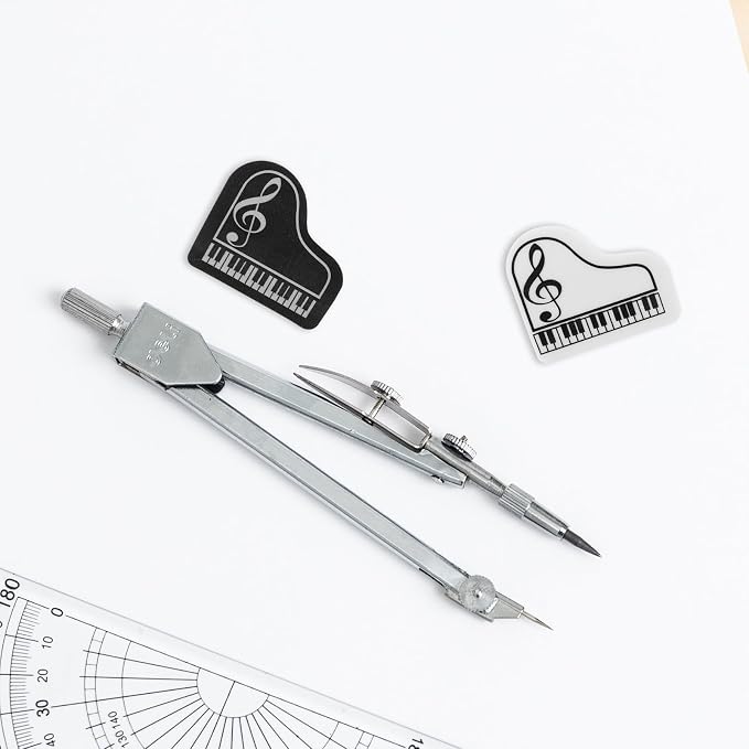 SEWACC Piano Shape Erasers 30 Pcs Small Portable TPR Erasers for Kids School Supplies Writing Correction Fun Stationery