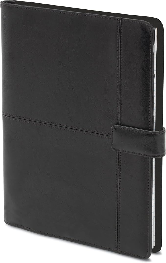 Office Depot® Brand Padfolio with Magnetic Closure and Calculator, 11 1/10"H x 10 1/2"W x 1 3/10"D, Black
