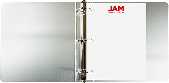 JAM PAPER Aluminium 2 inch Binders - Silver Aluminum 3 Ring Binder - Sold Individually