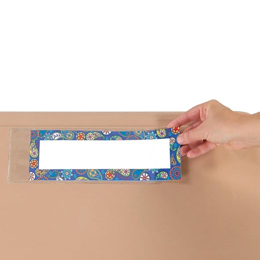 Really Good Stuff Name Plate Self-Adhesive Vinyl Sleeves, Set of 12 | Bulk School Supplies for Students, Classroom Essentials, Teacher Must-Haves