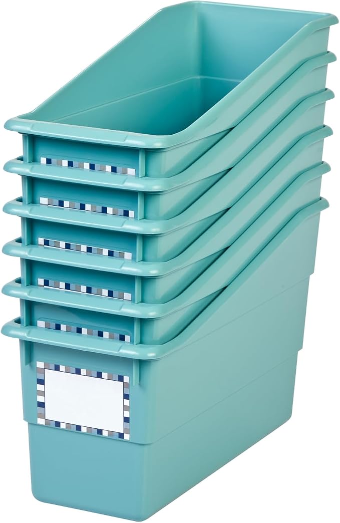 Really Good Stuff Durable Book & Binder Holder, 6-Pack, Water