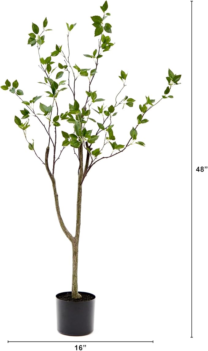 Nearly Natural 4ft Citrus Artificial Tree with Bendable Branches, Realistic 48in Minimalist Fake Tree with Nursery Planter for Indoor Home Decor, Living Room, and Office Decor