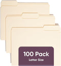 Smead File Folders Letter Sized, 1/3-Cut Tab, Assorted Positions, Letter Size Manila Folders, 100 Per Box (10381)
