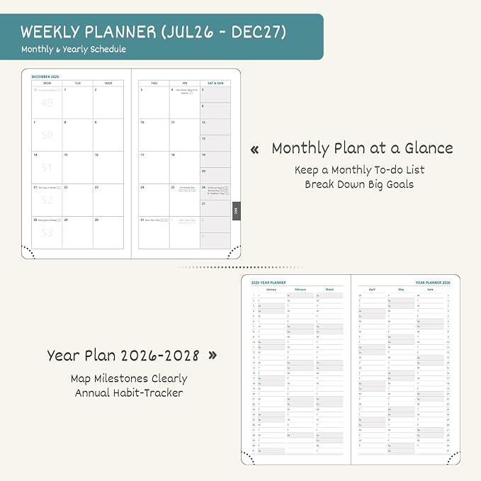 BEZEND Pocket Calendar 2026-2027, Weekly Monthly Academic Planner (3.5"x6")